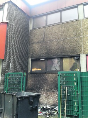 Erheblichen Sachschaden verursachte der Brand  am Schulgebäude.Foto: Stadt Straelen