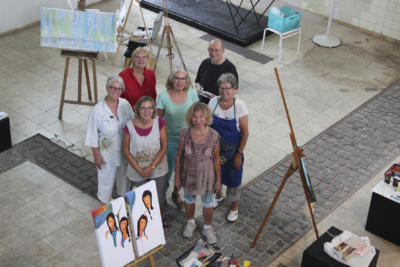 Sieben Freizeit-Künstler arbeiten zurzeit in Wachtendonk im Alten Wasserwerk. Ihr offenes Atelier öffnen sie noch bis Freitag für interessierte Besucher. Dann findet ab 15 Uhr die Finissage statt.NN-Foto: nm
