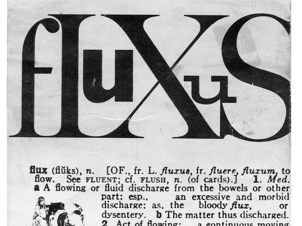 Abb.: George Maciunas; Fluxus Preview Review (Flux-Roll), 1963 (Ausschnitt); © Billie Maciunas