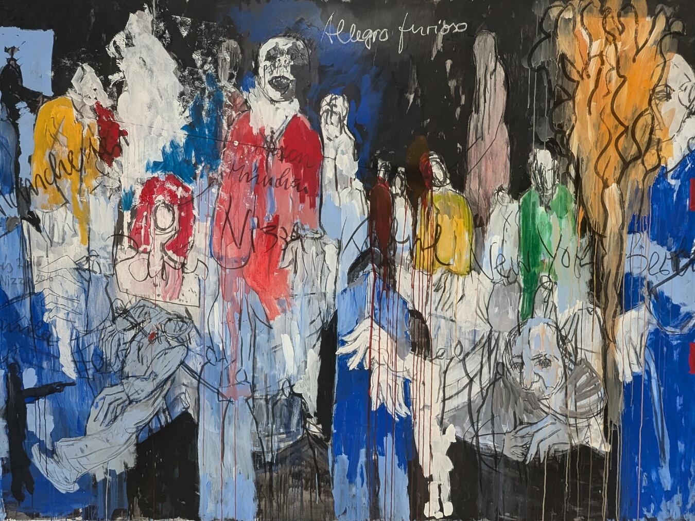 "Allegro Furioso Gemälde von Armin Mueller-Stahl 2017, abstrakte Kunst, lebendige Farben"