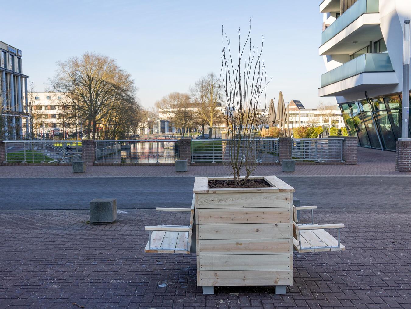 Als erste Standorte für die Wanderbäume wurden die Ecke Wasserstraße/Große Straße, die Herzogbrücke, der Koekkoekplatz und die Ecke Hagsche Straße/ Hagsche Port ausgewählt. Foto: Stadt Kleve