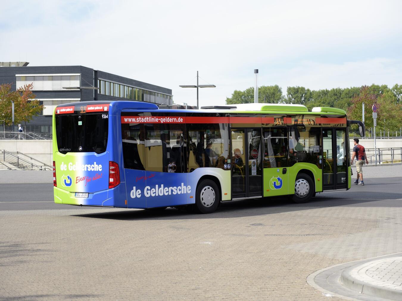 Am Wochenende wird die Gelderner Stadtbuslinie SL9 („De Geldersche“) anlässlich des Straßenkunstfestivals wieder Sonderfahrten fahren. Foto: Stadt Geldern/Seybert