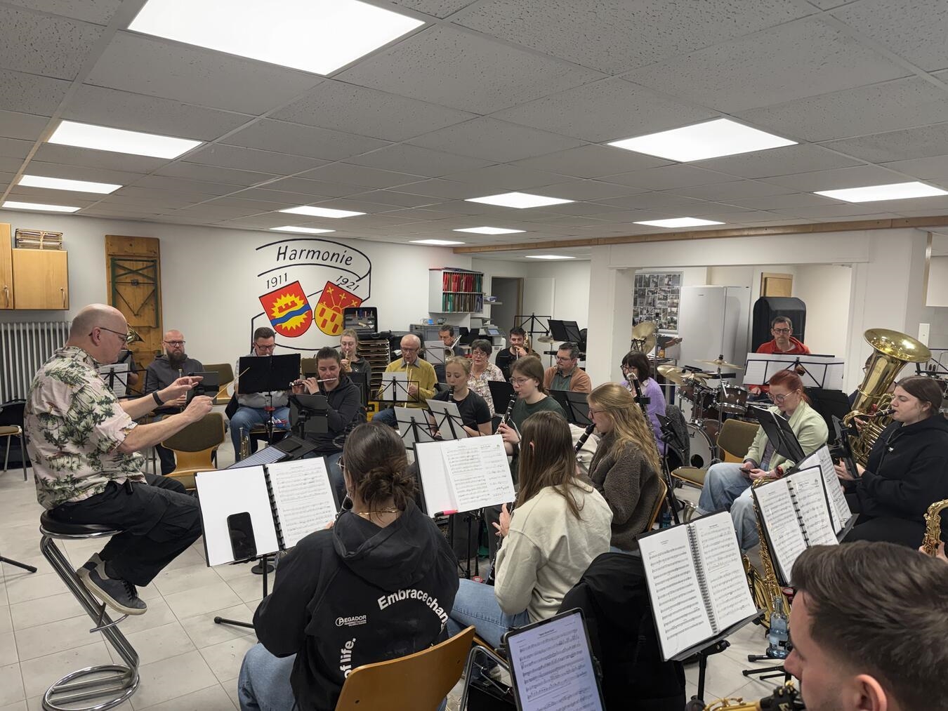 Am Wochenende wurde fleißig geprobt. Foto: MV Harmonie