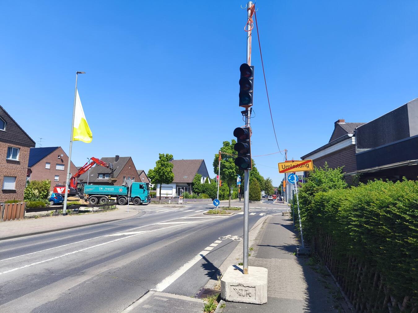 An der Egmont-/Blumenstraße gilt ab Montag eine Ampelregelung. Foto: Stadtwerke Kevelaer