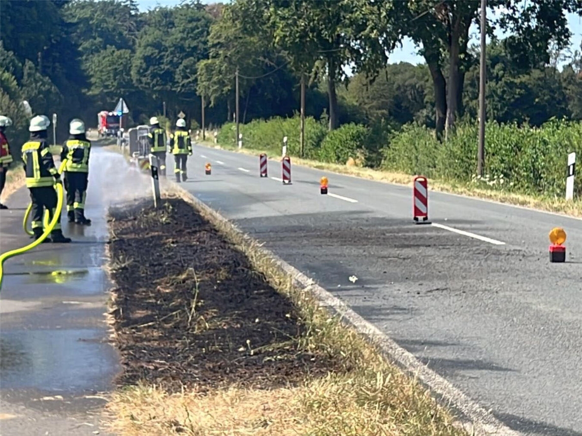 "Vegetationsbrand an der Hammerstraße, Feuerwehr Sonsbeck im Einsatz"