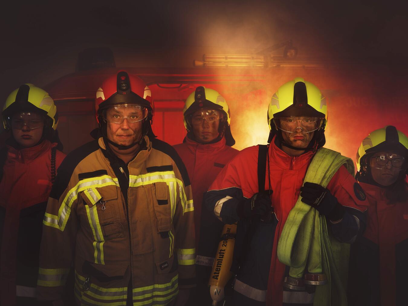 Auch die Feuerwehr war Teil der Aktion. Foto: Frank Riemenschneider