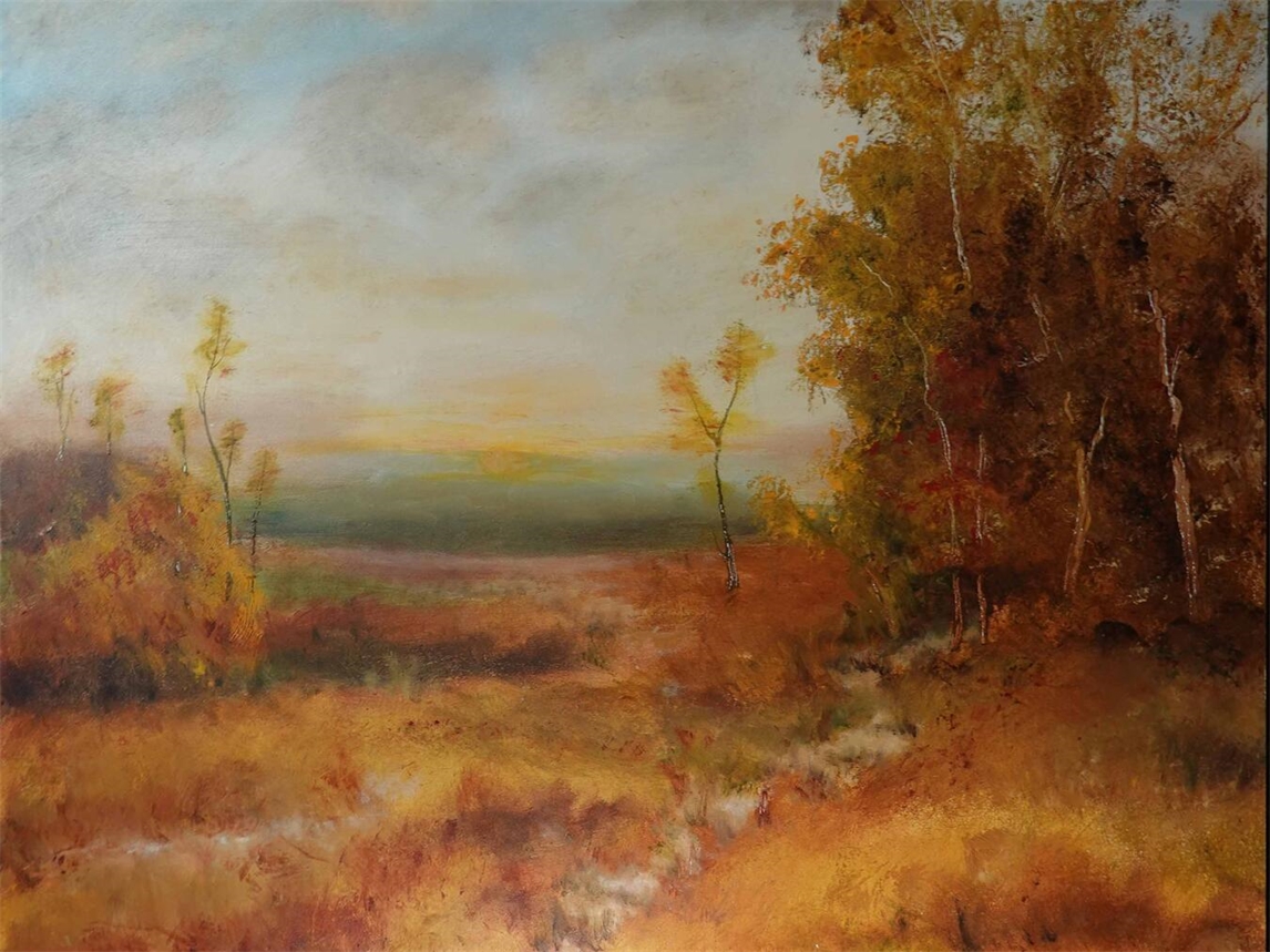 "Gemälde 'Auf dem Koekkoekspfad' von Margot Berghaus, Waldlandschaft, Naturkunst, Fotografie von Margot Berghaus"