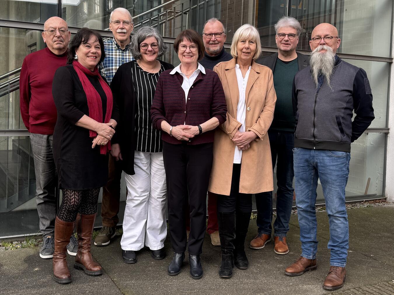 Auf der Versammlung gewählt (v. l.): Siegfried Assmann, Ute Wins-Jansen, Walter Schieck, Andrea Joosten, Irene Möllenbeck, Norbert Kohnen, Christiane Feldmann, Thomas Brokamp und Jörg-Ulrich Nieke. Es fehlen Wolfgang Urbach und Hans-Jürgen Gorgs. Foto: Pro Kultur