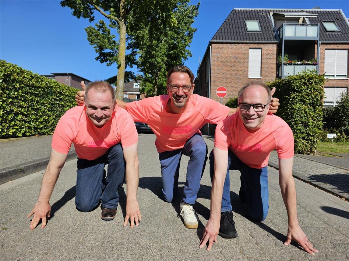 Auf die Plätze, fertig, los: Frank Unruh, Dirk Untiedt und Frank Wöbbeking (v.l.) laden ab 27. August zum Homerun ein.NN-Foto: T. Langer