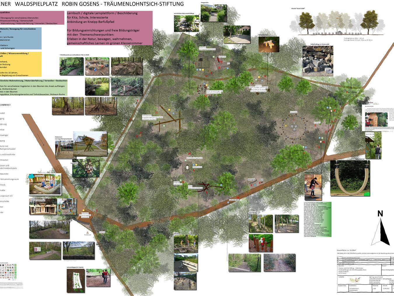 Auf mehr als 10.000 Quadratmetern bietet der neue Waldspielplatz in Elten zukünftig viele Möglichkeiten zum Spielen, Sport machen, entspannen im Grünen oder Treffen. Foto: Natur Leben/Jenny Humrich