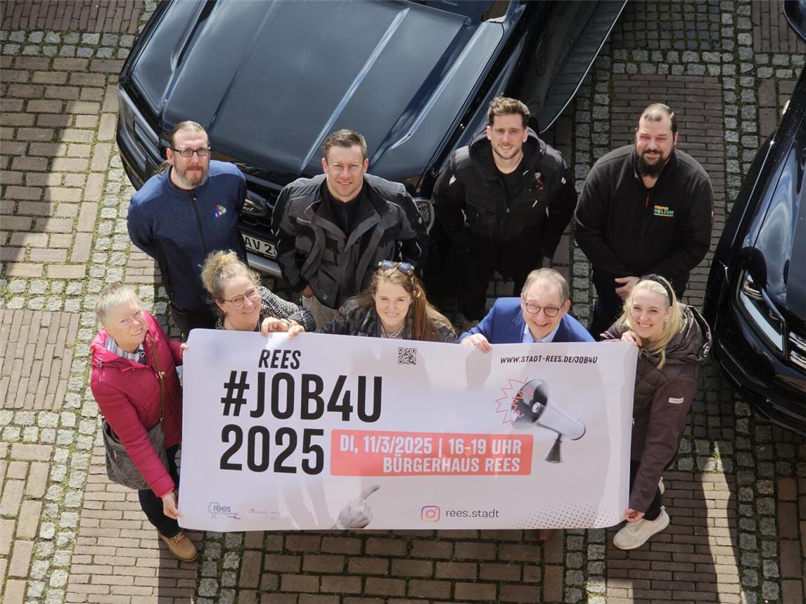 Aussteller und Veranstalter freuen sich auf die 24. Job4U-Messe in Rees. NN-Foto: Thomas Langer