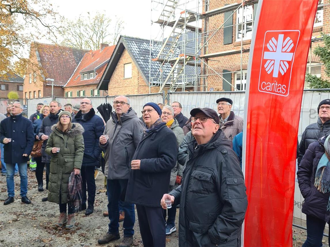 Baufortschritt im Eiltempo: Richtfest der Kindertagesstätte „Heidezwerge“ in Lüllingen.Foto: Caritasverband Geldern-Kevelaer