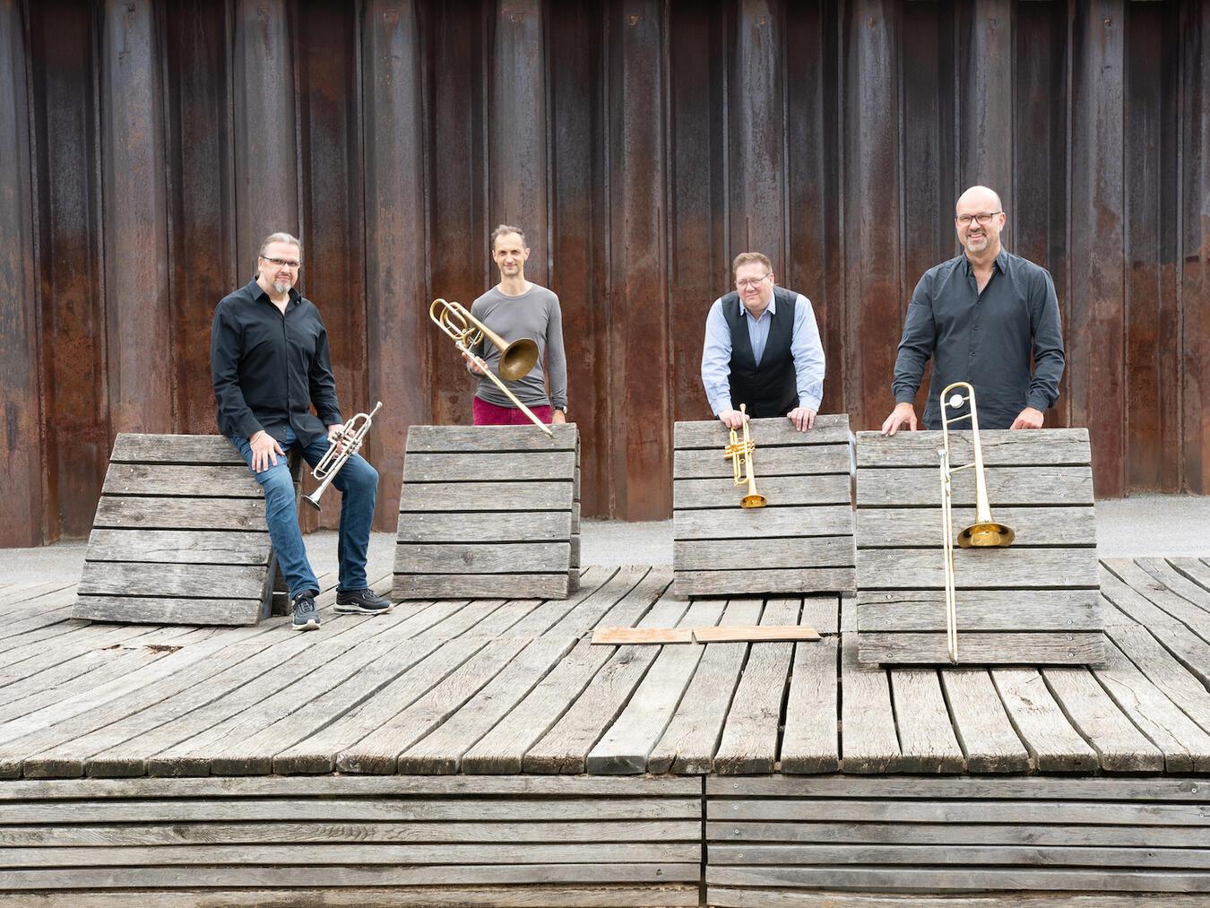 Besucher können sich am Dienstag, 22. Oktober, 19.30 Uhr, auf ein einmaliges Konzert des Ensembles „Brassfabrik 4.0“ freuen.Foto: Brassfabrik 4.0 