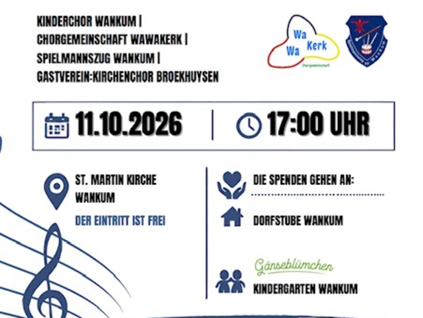 Benefizkonzert mit vielen Wankumer Chören 