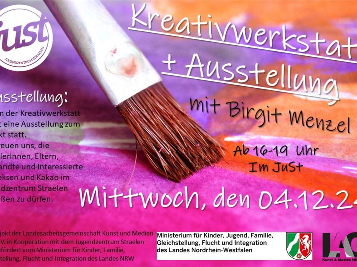 Kreativwerkstatt am 4. Dezember im JuSt