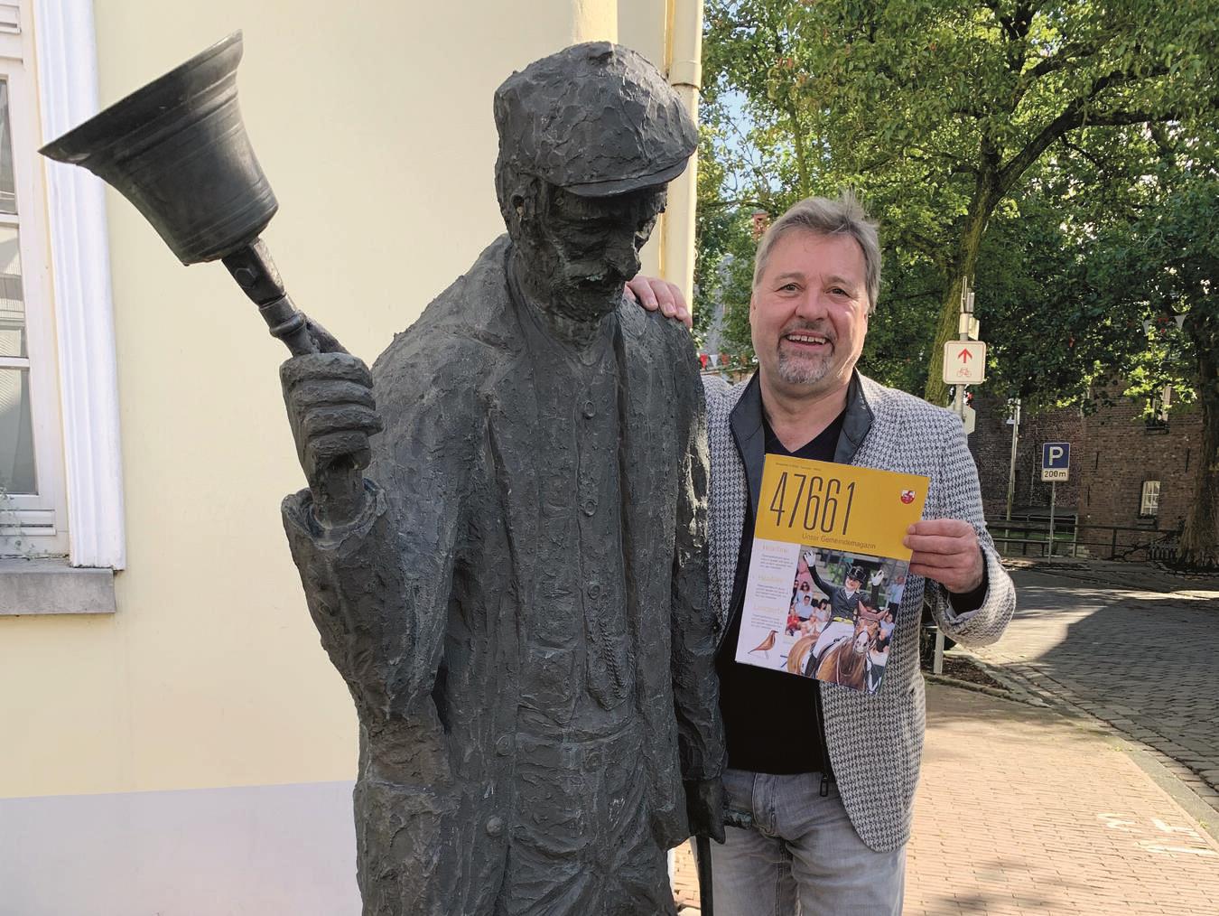 „47661“: Modernes Gemeindemagazin für Bürger, Vereine und Firmen Bürgermeister Clemens Brüx freut sich auf das neue Gemeindemagazin „47661“. Fotos: privat