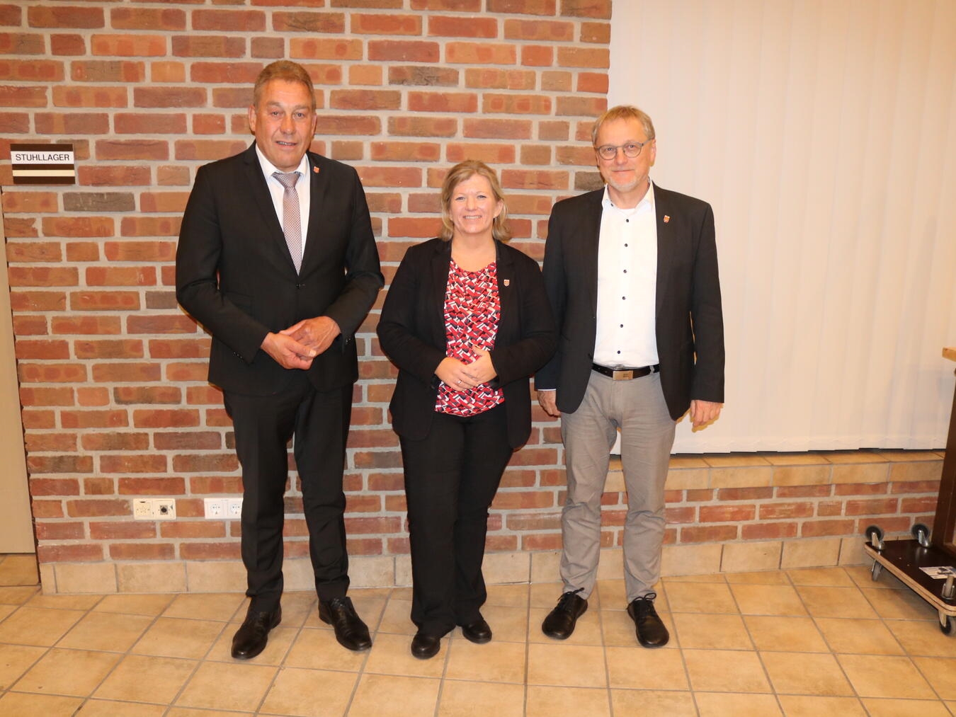 Bürgermeisterin Nadine Bogedain mit ihren Stellvertretern Matthias Broekmann und Andre van de Bruck. Foto: Gemeinde Sonsbeck