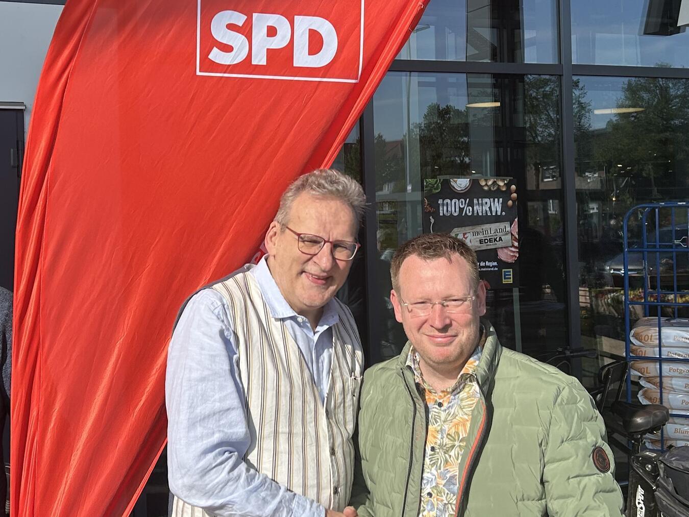 Bürgermeisterkandidat Pierre Keysers und SPD-Spitzenkandidat Jörg Lorenz freuen sich auf den gemeinsamen Wahlkampf. Foto: privat