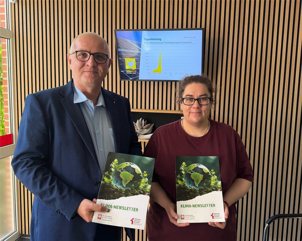 "Caritasvorstand und Klimabeauftragte fördern Klimaschutzinitiative, Foto von Caritasverband Geldern-Kevelaer."