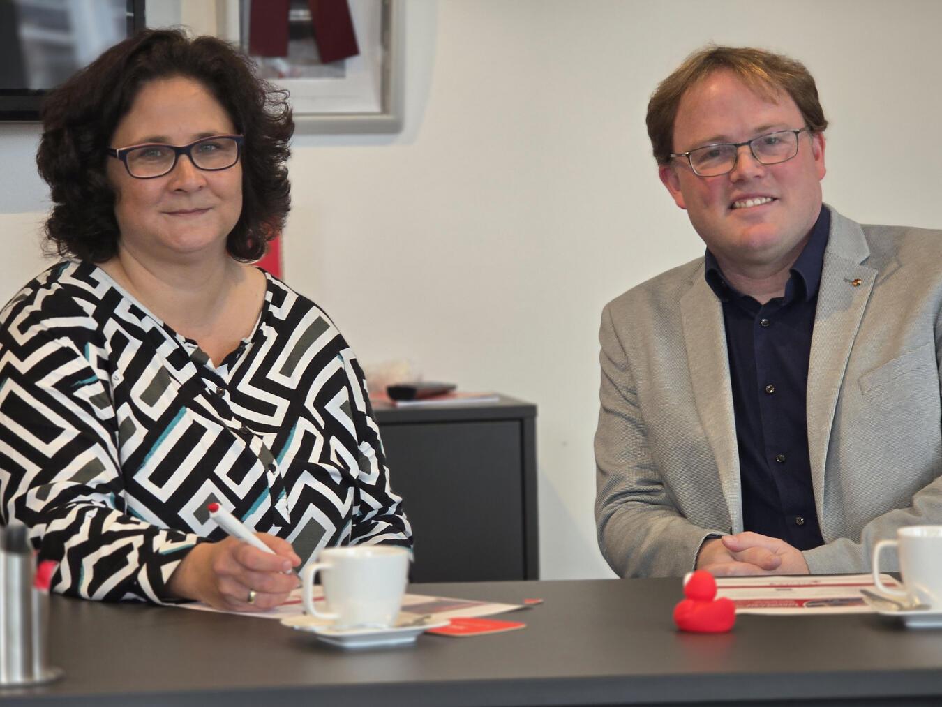 Christin Becker und Niklas Lichtenberger freuen sich auf den 4. Klever Dialog, bei dem es um das Thema „Zukunft der Klever Innenstadt“ gehen wird. NN-Foto: HF