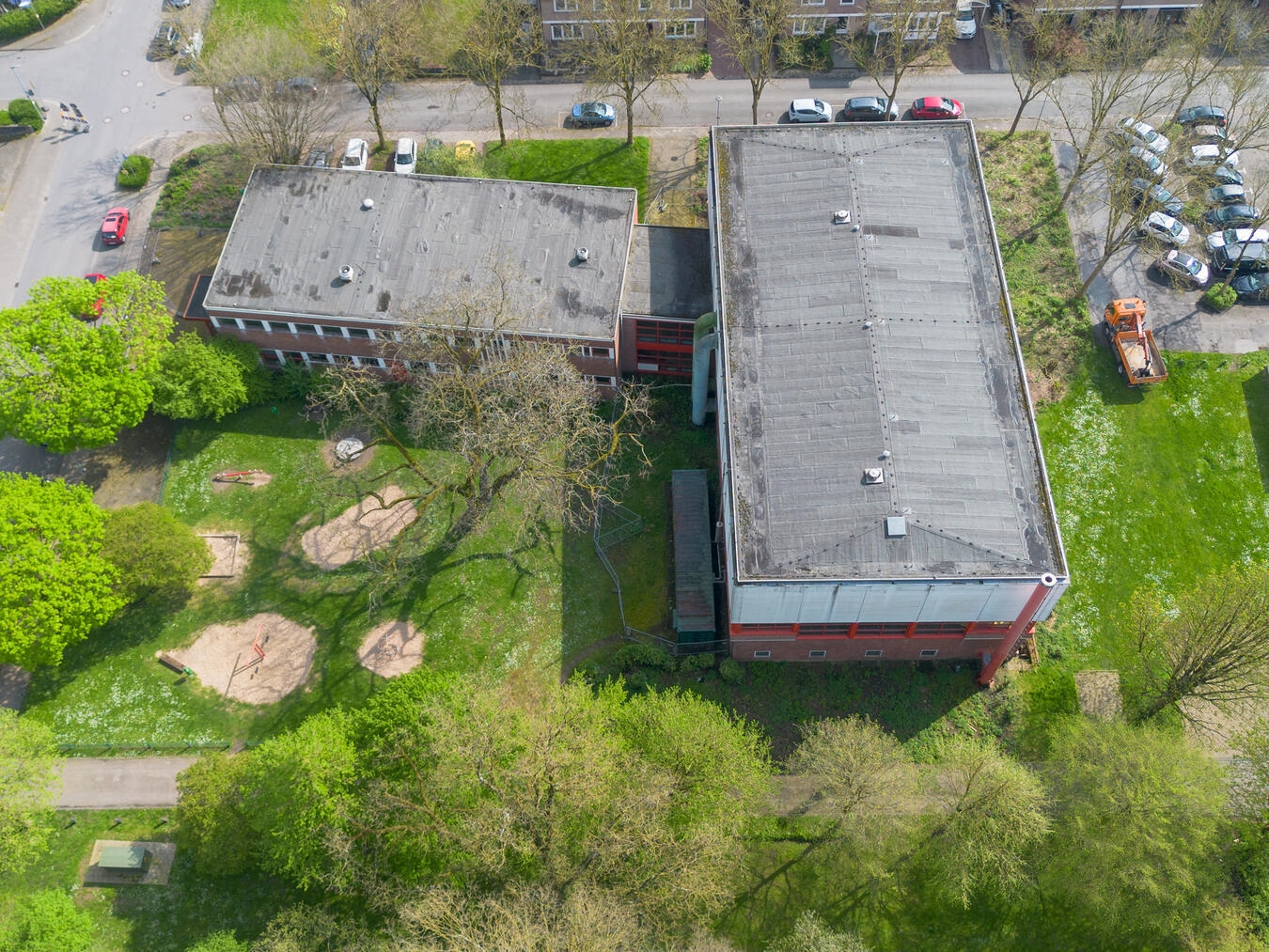 Das ehemalige Hallenbad aus der Vogelperspektive. Foto: Stadt Kleve