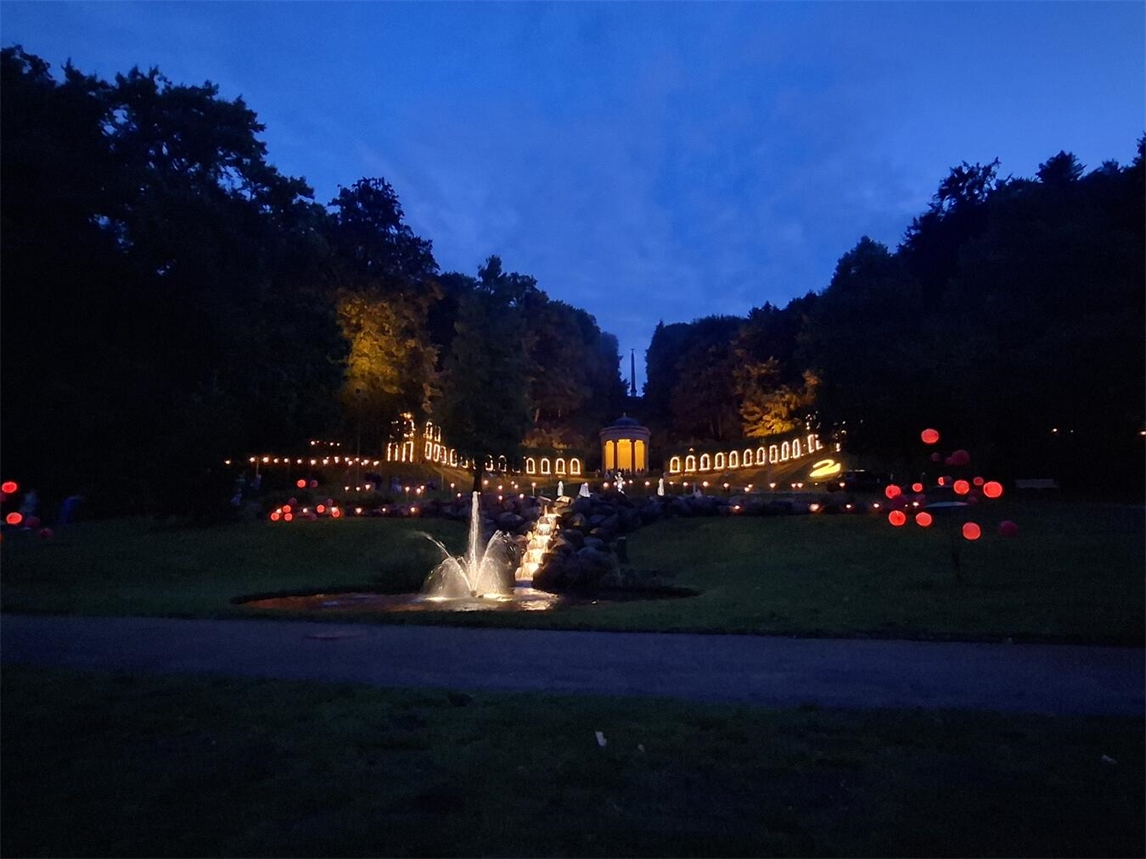 "Lichterfest im Klever Forstgarten, stimmungsvoll beleuchtete Parkanlagen, Stadt Kleve"
