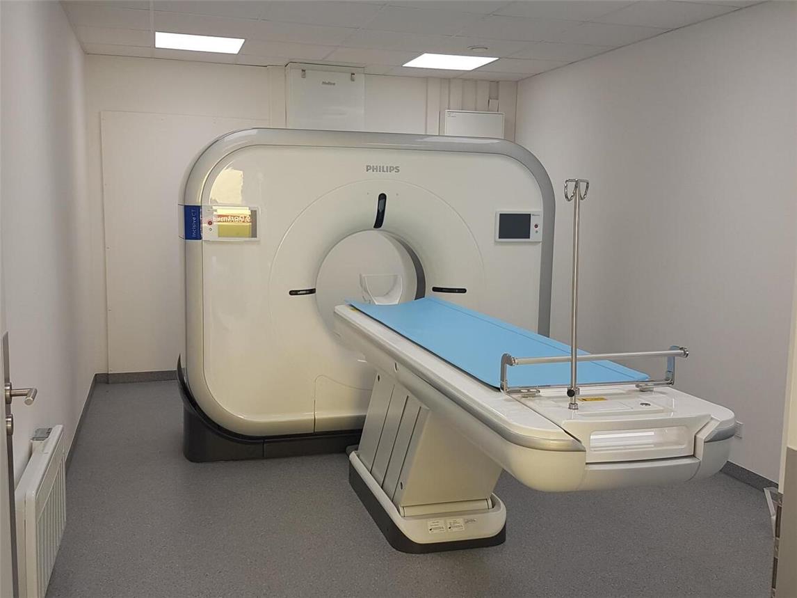 Das mobile CT-Gerät im Container.Foto: Alliance Medical 