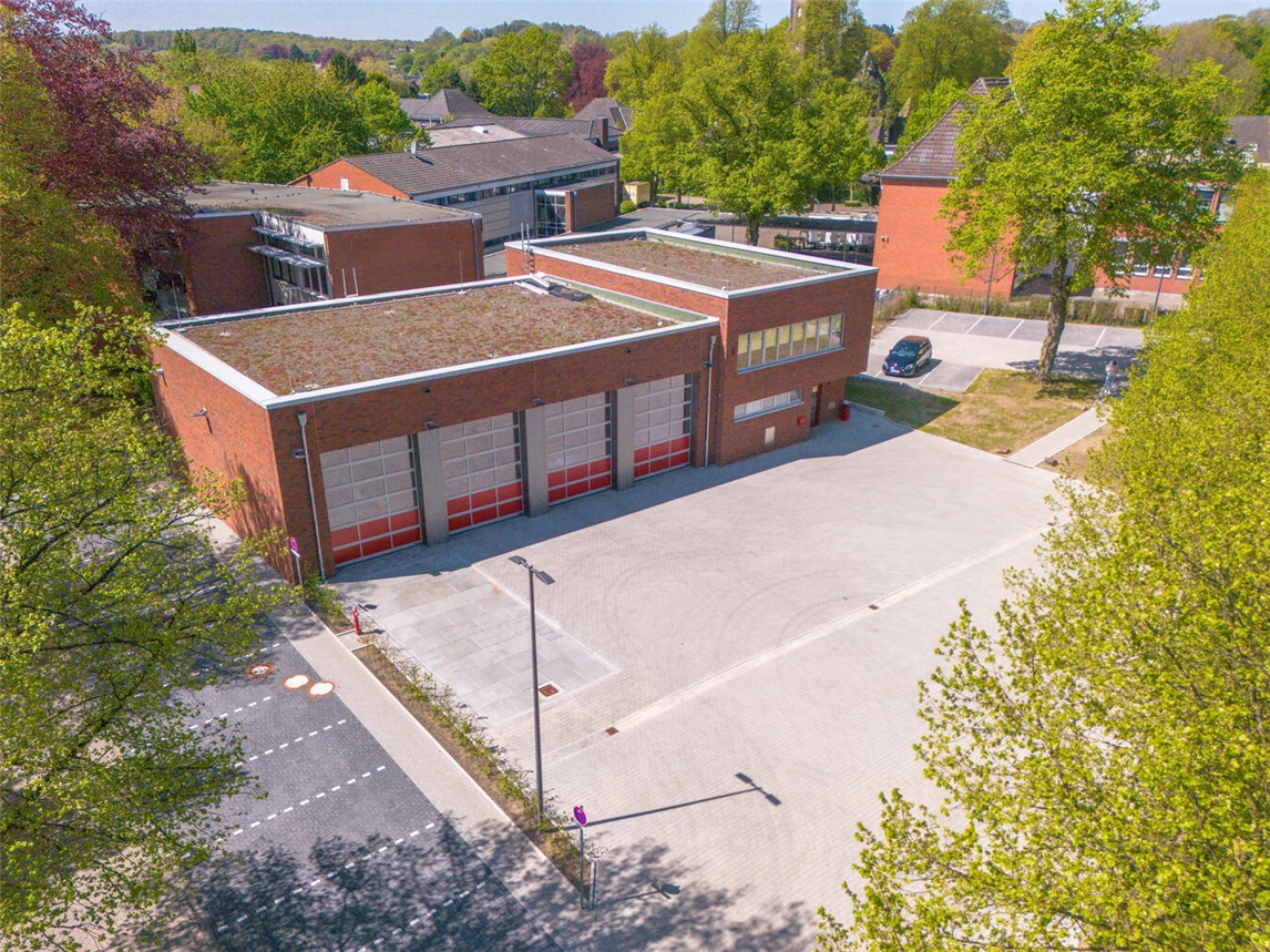 "Neues Feuerwehrgerätehaus Materborn, bereit für Eröffnung, Kleve Stadtansicht"