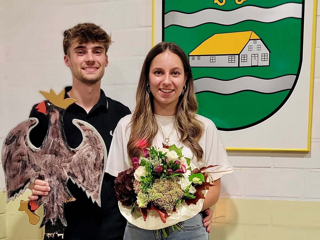 "Max Baumann und Jolana Janssen als Königspaar des BSV Huisberden, Emmericher-Eyland und Bylerward"