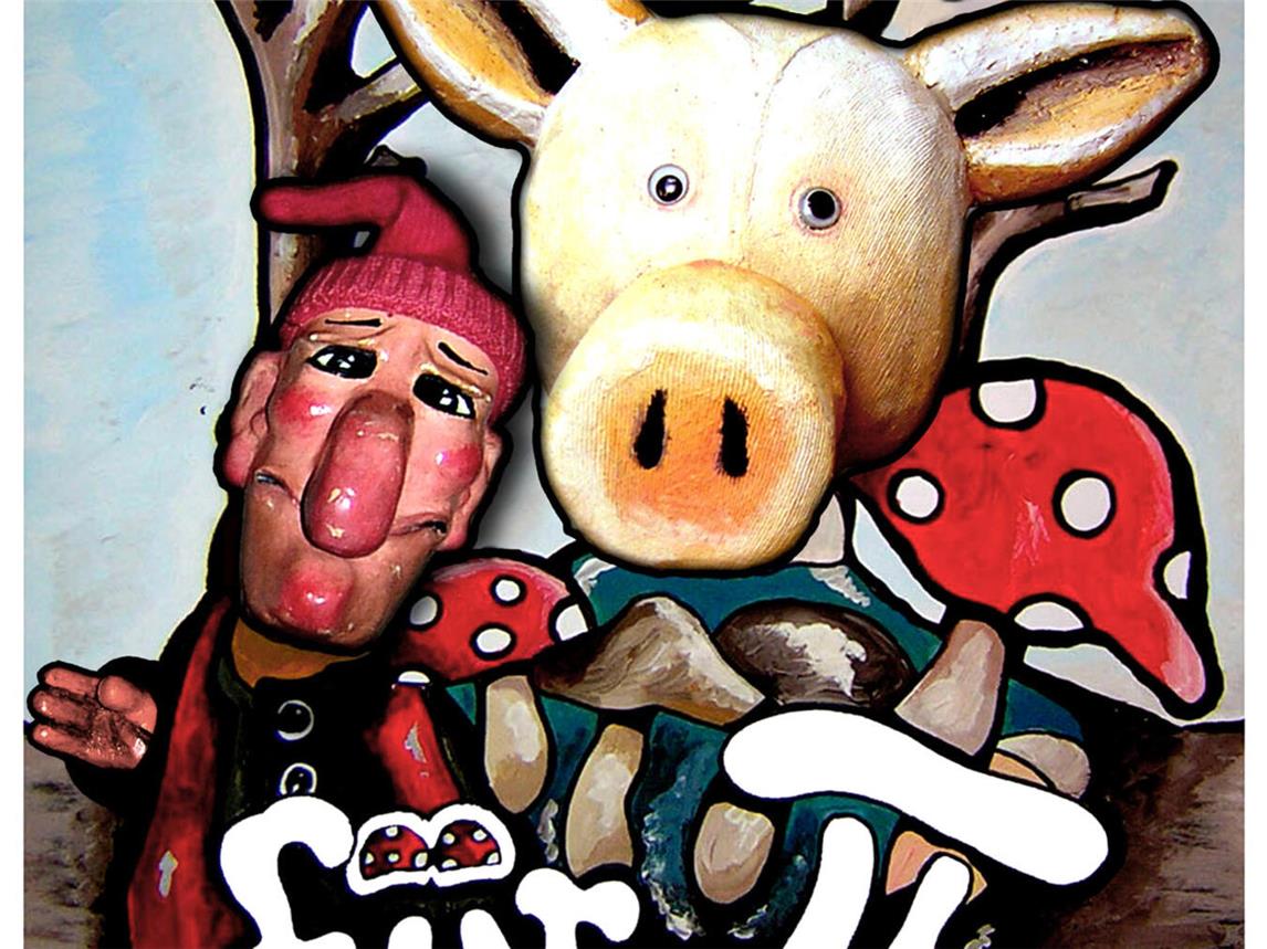 Das Trüffelschwein Rudi will dem Kasper keinen seiner Pilze abgeben. Foto: neknerf