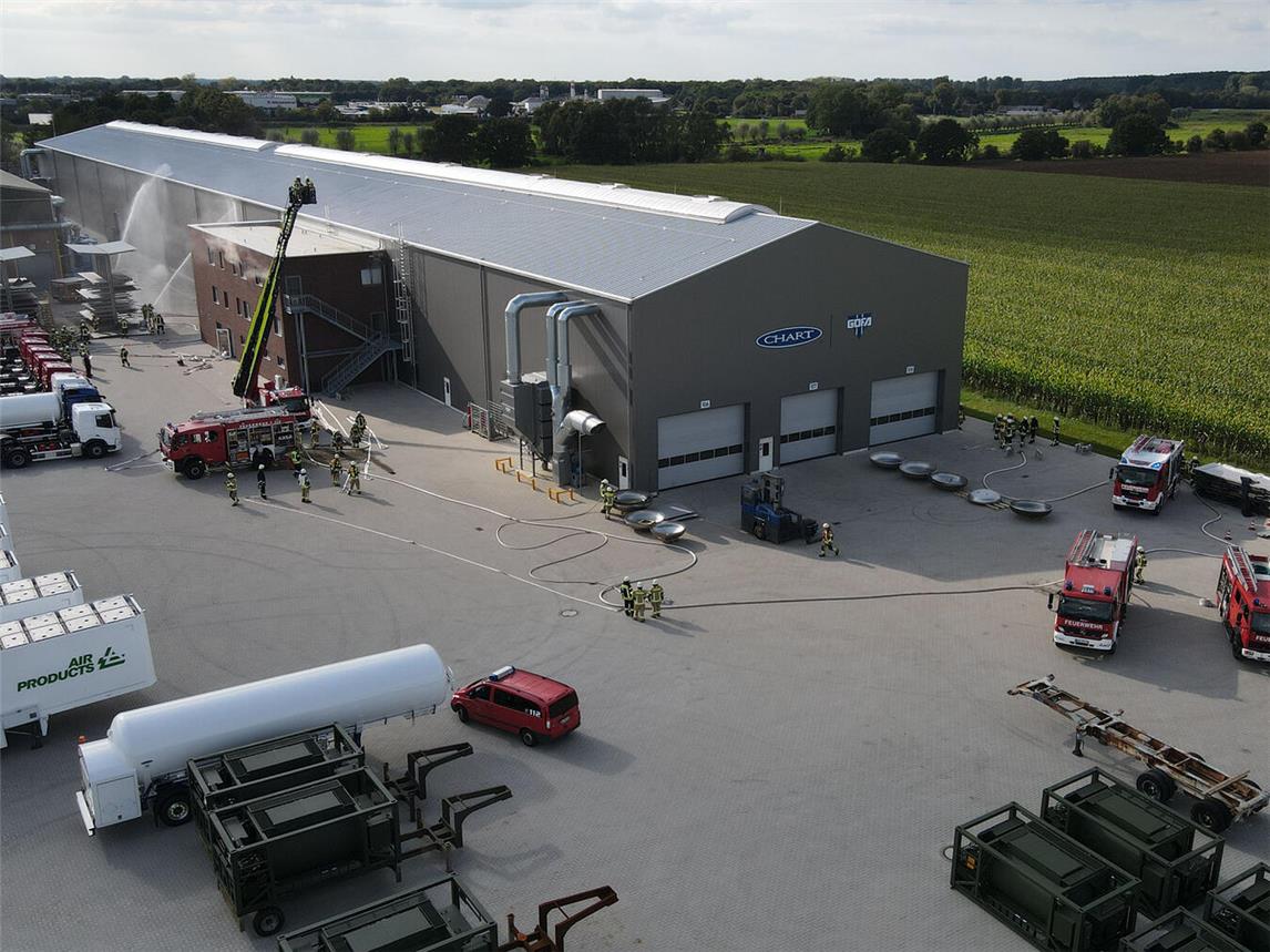 Der Einsatzort der Großübung in der Luftaufnahme. Foto: Torsten Matenaers