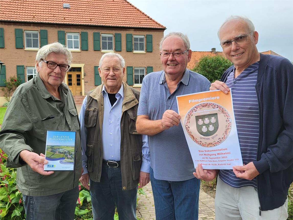 Der Filmemacher und seine Protagonisten: (v. l.) Wolfgang Wilhelmi, Engelbert Böhling, Franz-Josef Streuff und Werner Franken. NN-Foto: MB (Archiv)