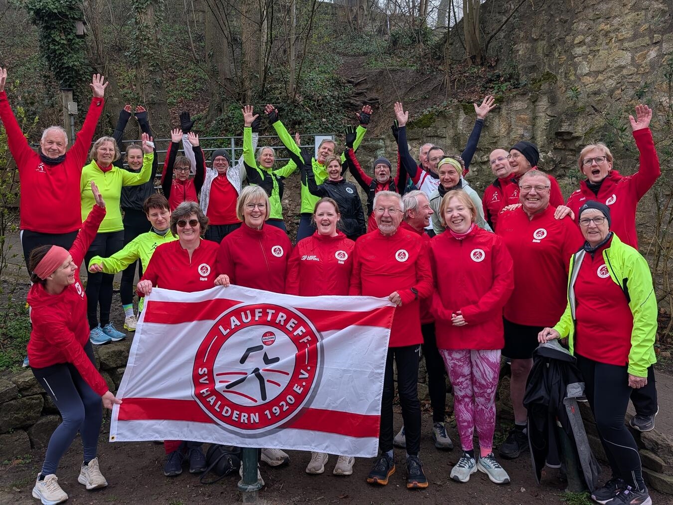 Die Lauftreff-Gruppe aus Haldern im Trainingslager