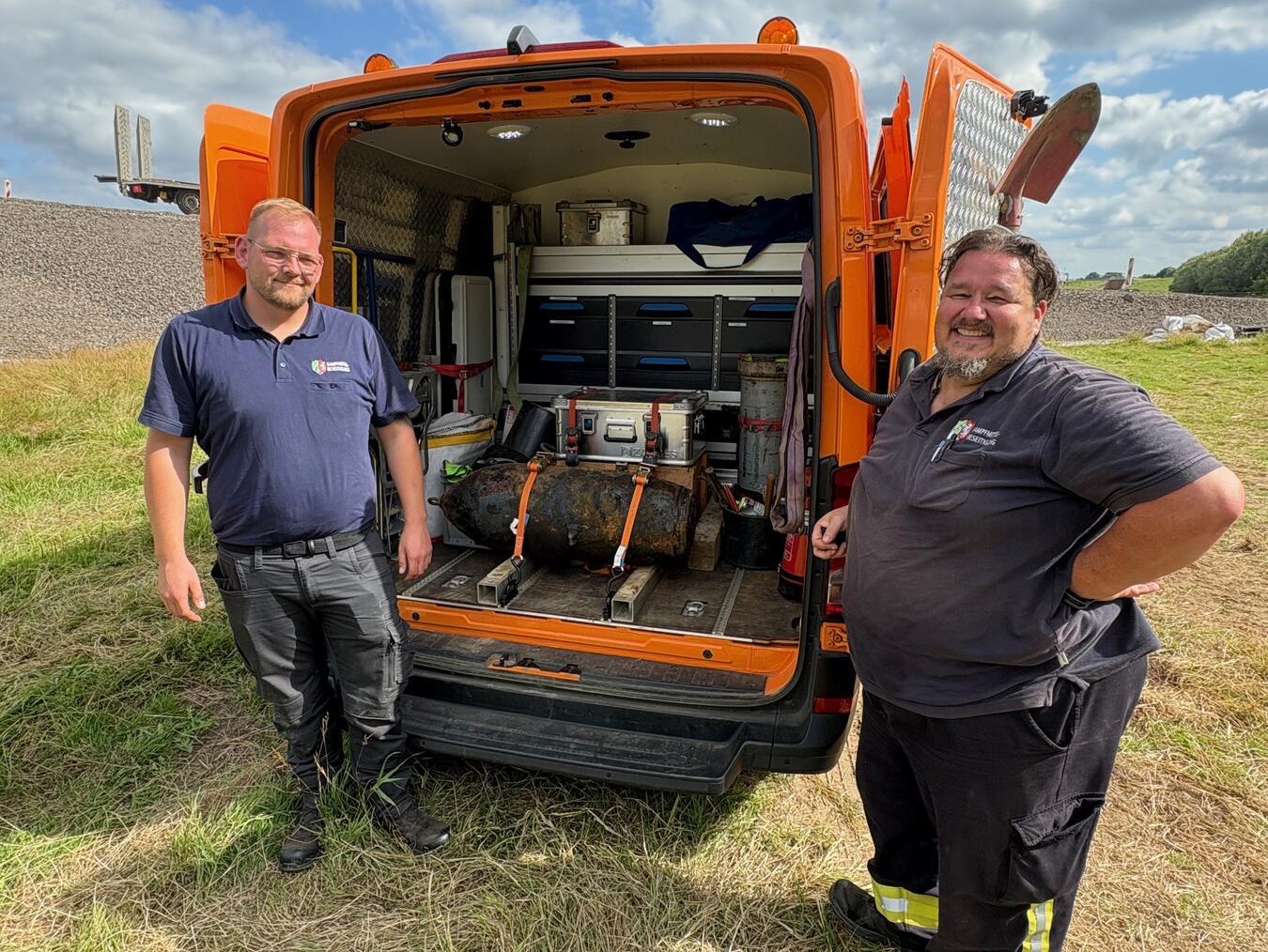 Der Kampfmittelbeseitigungsdienst aus Düsseldorf ist unmittelbar angerückt. Foto: Stadt Rees