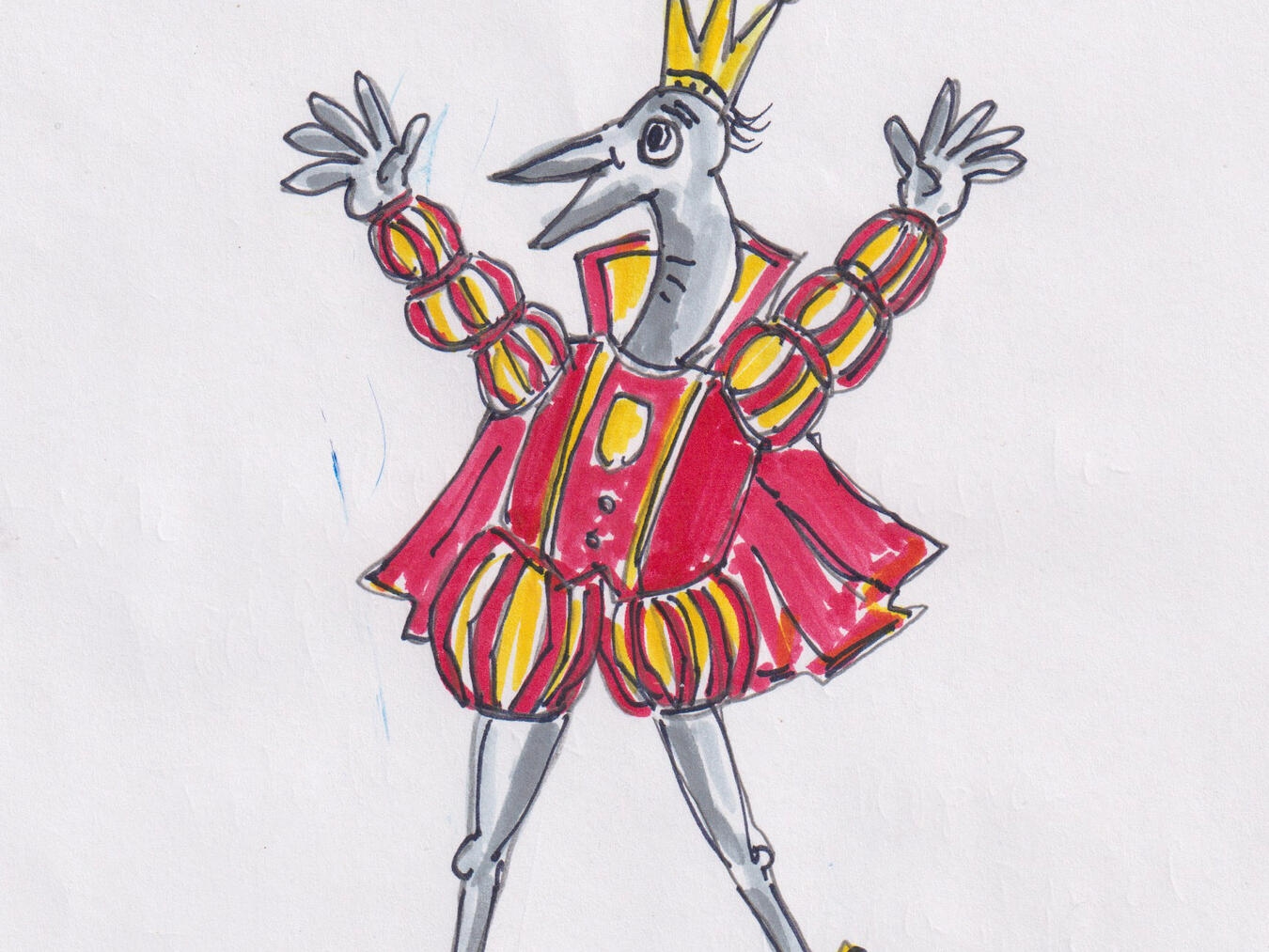 Der Kronenkranich aus Karrikaturistensicht. NN-Foto: HF