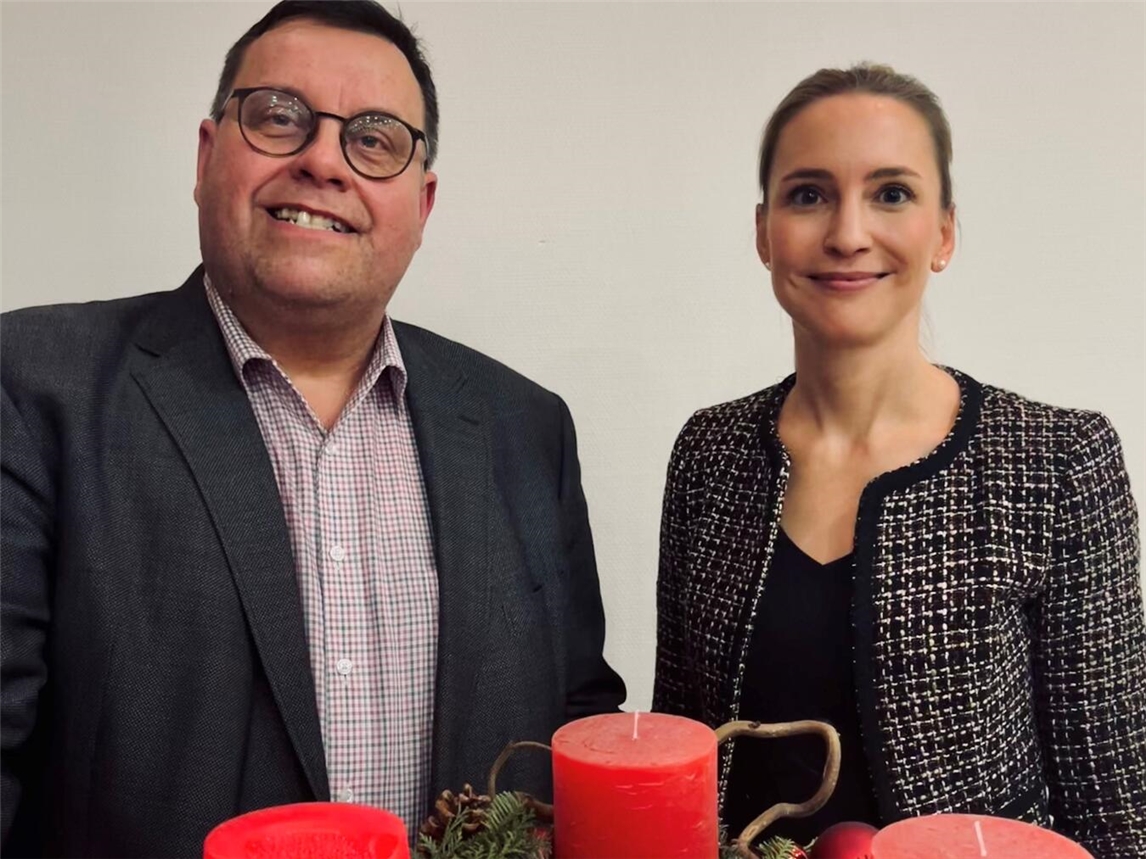 Der neu gewählte Vorsitzende Michael Heyrichs und die stellvertretende Vorsitzende Christina Lindner. Foto: CDU