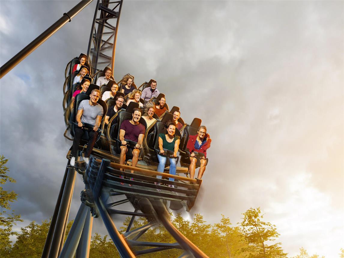 Der neue Multi Launch Coaster „Voltron Nevera powered by Rimac“ bietet ein besonderes Achterbahn-Erlebnis. Foto: Europapark