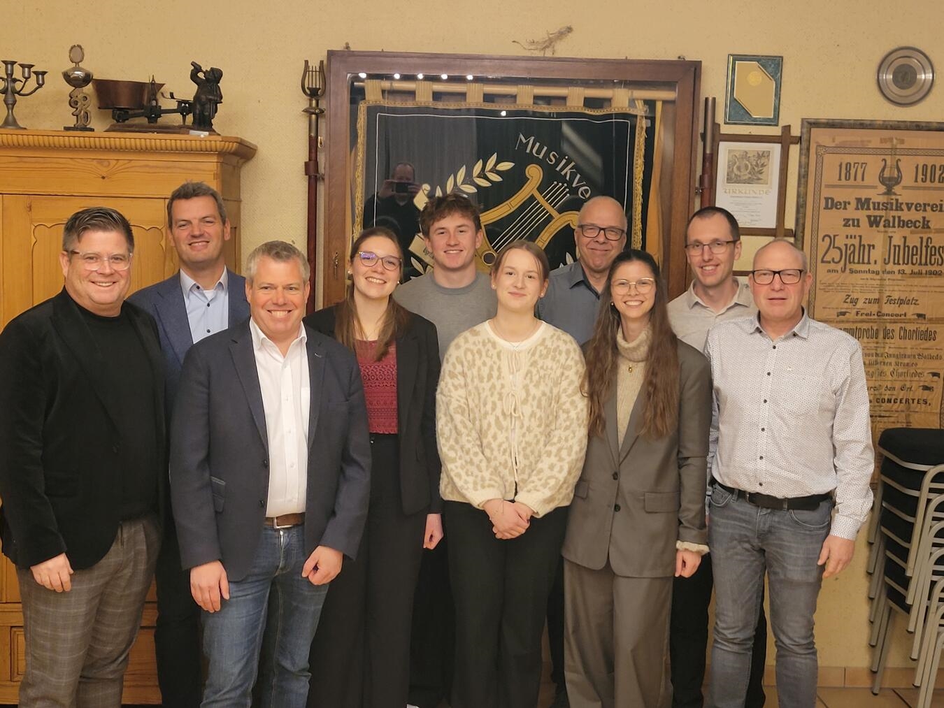 Der neue Vorstand des Musikvereins Walbeck. .Foto: privat