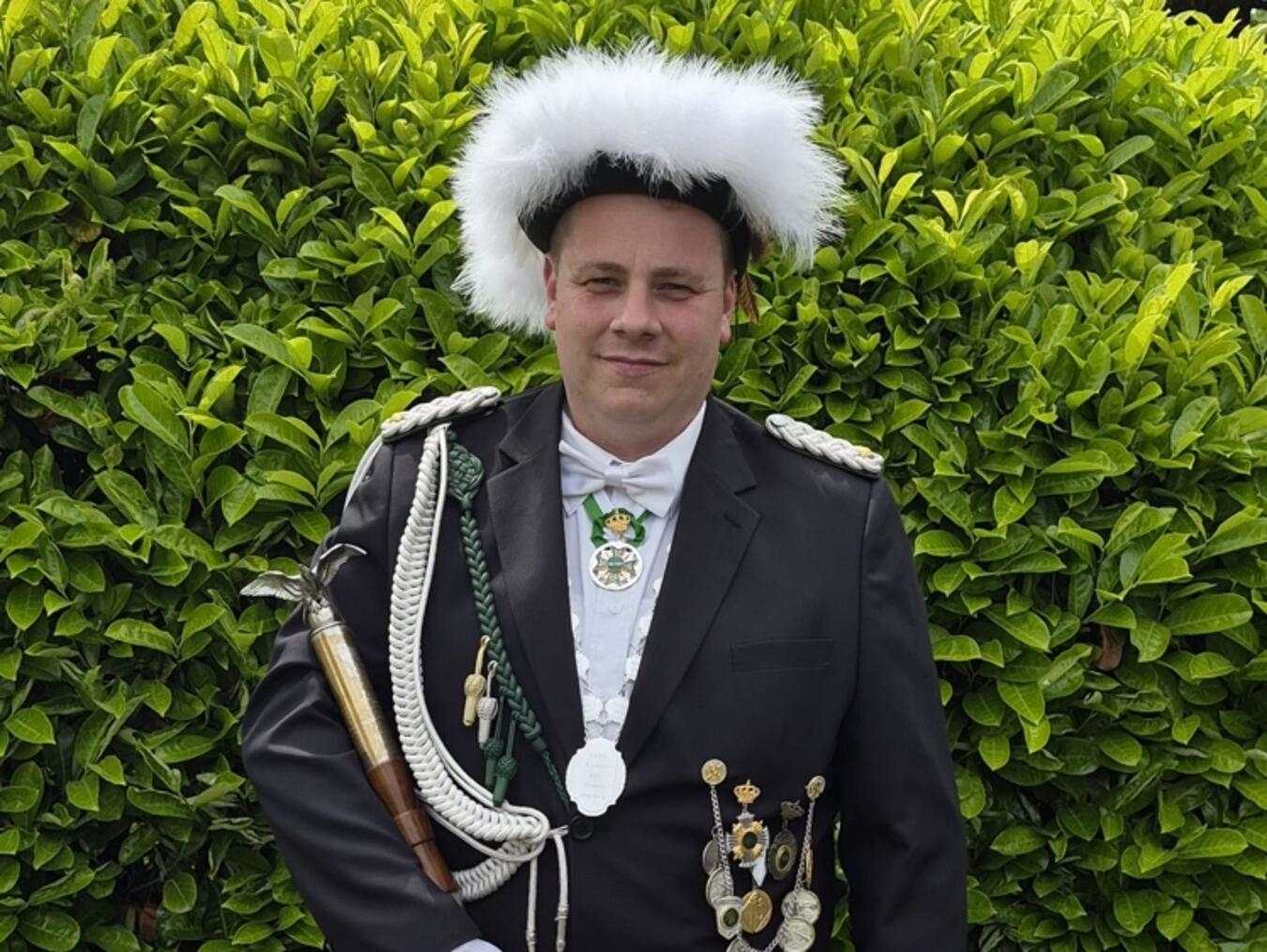 "Porträt des amtierenden Kaisers Stefan Schoofs der Bürgerschützen Hasselt-Qualburg"