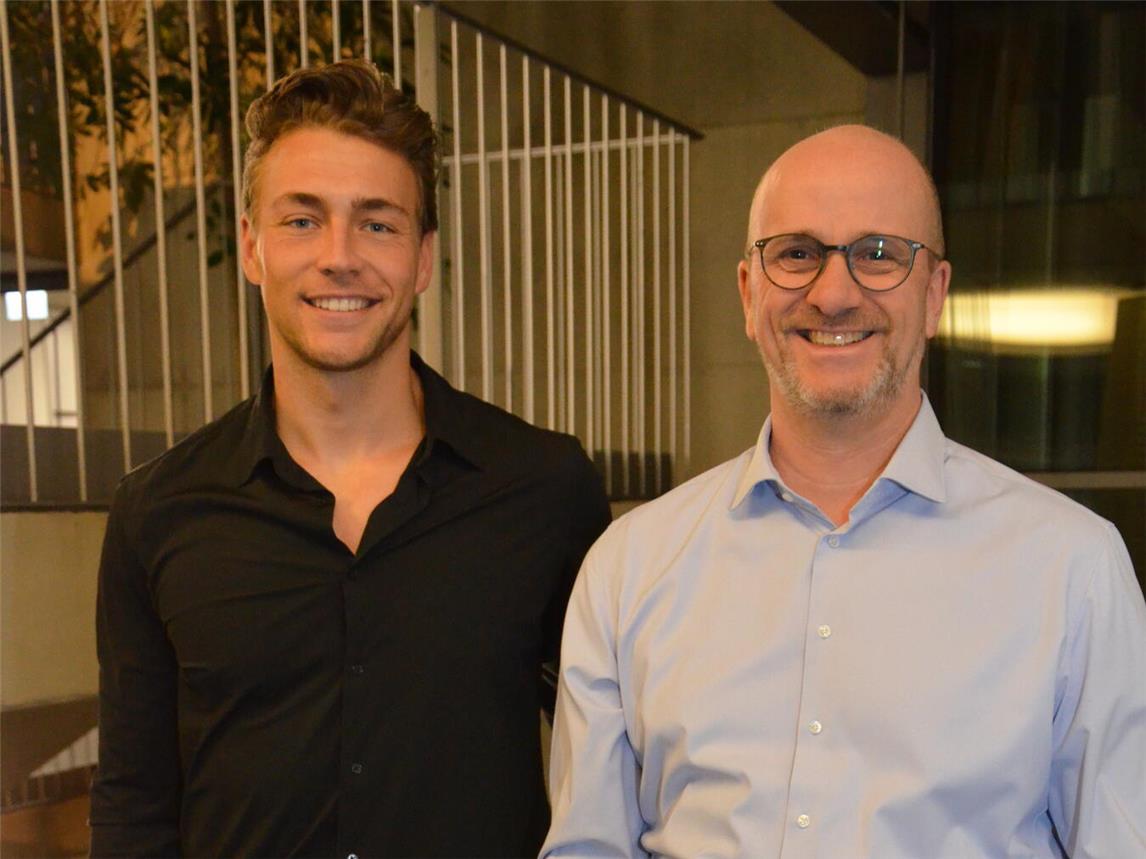 Der Ortsverbandsvorsitzende Fabian Zitzke (l.) mit dem Bürgermeisterkandidaten Stephan Luyven (r.). Foto: CDU Ortsverband Goch