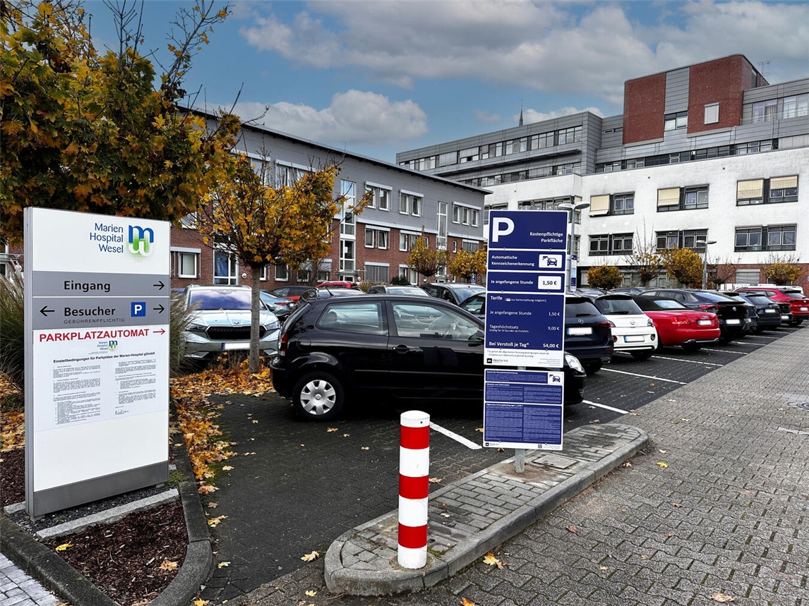 Der Parkplatz am Marien-Hospital Wesel. Foto: Marienhospital Wesel