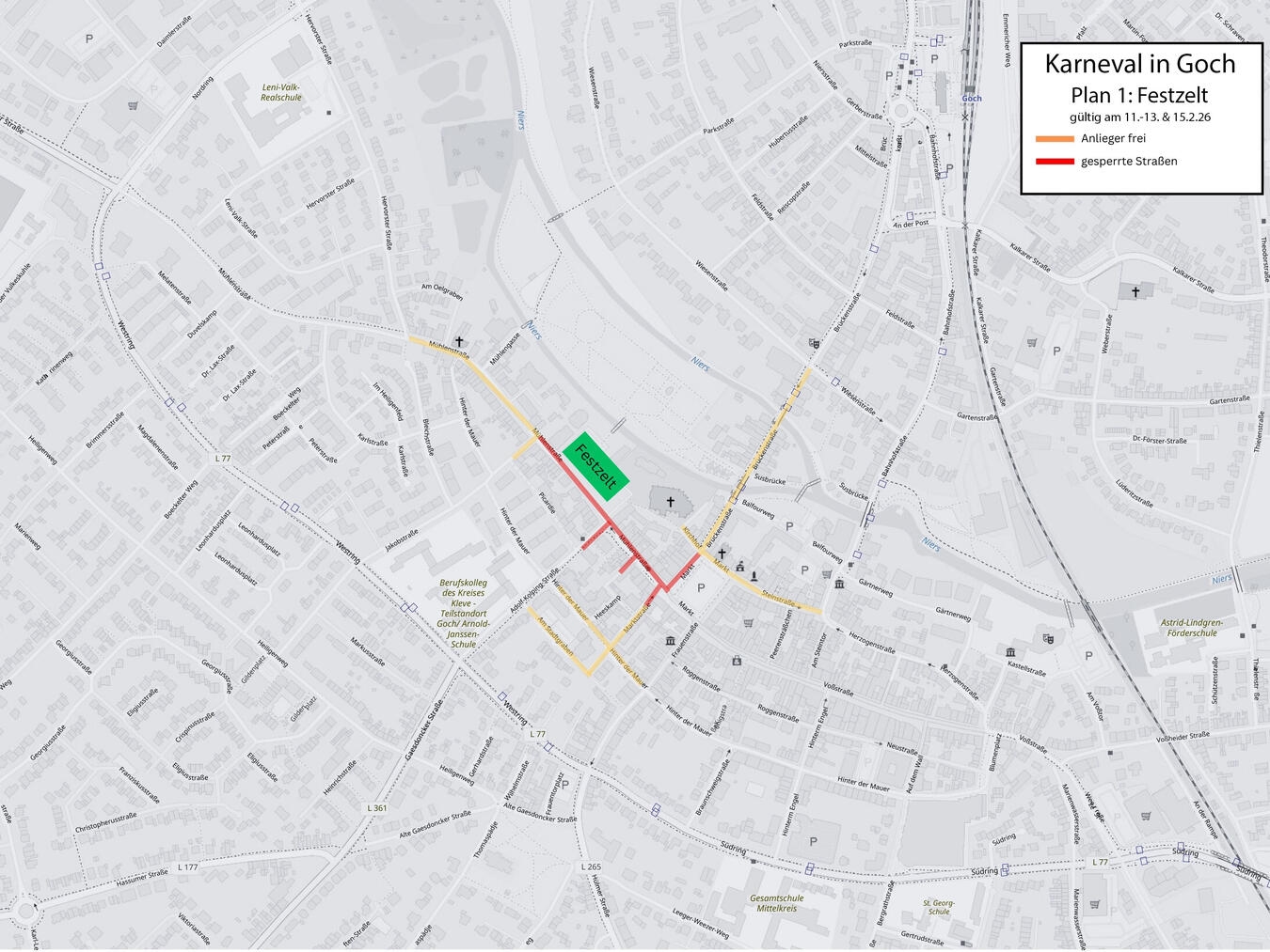 Der Plan Festzelt. Karte: OpenStreetMap