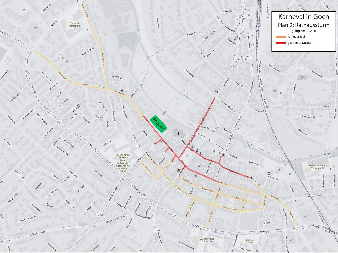 Der Plan Rathaussturm. Karte: OpenStreetMap