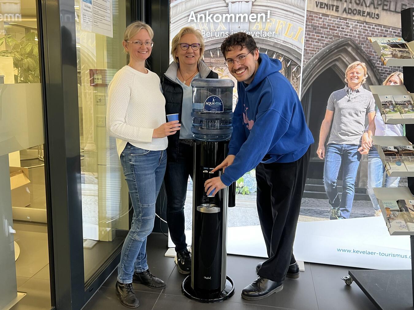 Der  Trinkwasserspender ist kostenlos zu nutzen.Foto:, © Wallfahrtsstadt Kevelaer 