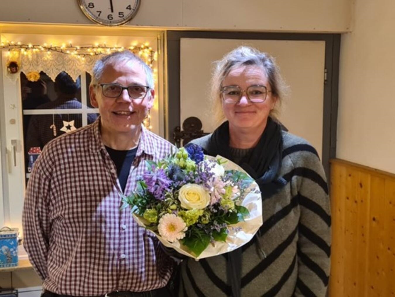 Der Vorsitzende des Sankt Martinskomittee Stephan Braam (links) und Monika Westrink (rechts). Foto: Martinskomittee