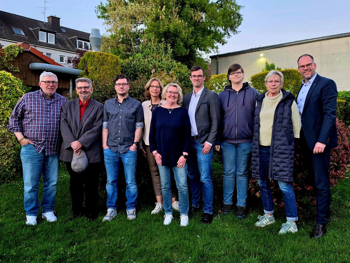 Vorstand der Emmericher SPD, Gruppenfoto, Mitglieder: Baars, Peschel, Armasow, Schnake-Rupp, Wittke, Klösters, Schaffeld, Ludwig.