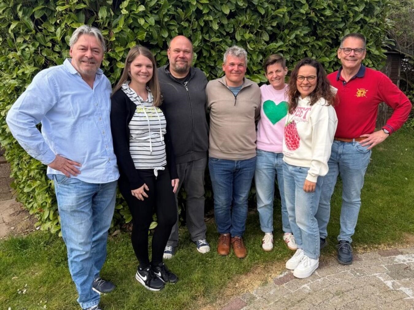 Vorstand des TC BW Rees: Michael Kliemann, Anna Schomaker, Ingo Brangs, Volker Hermsen, Katrin Berns, Mirja Hentrey, Michael Schomaker.