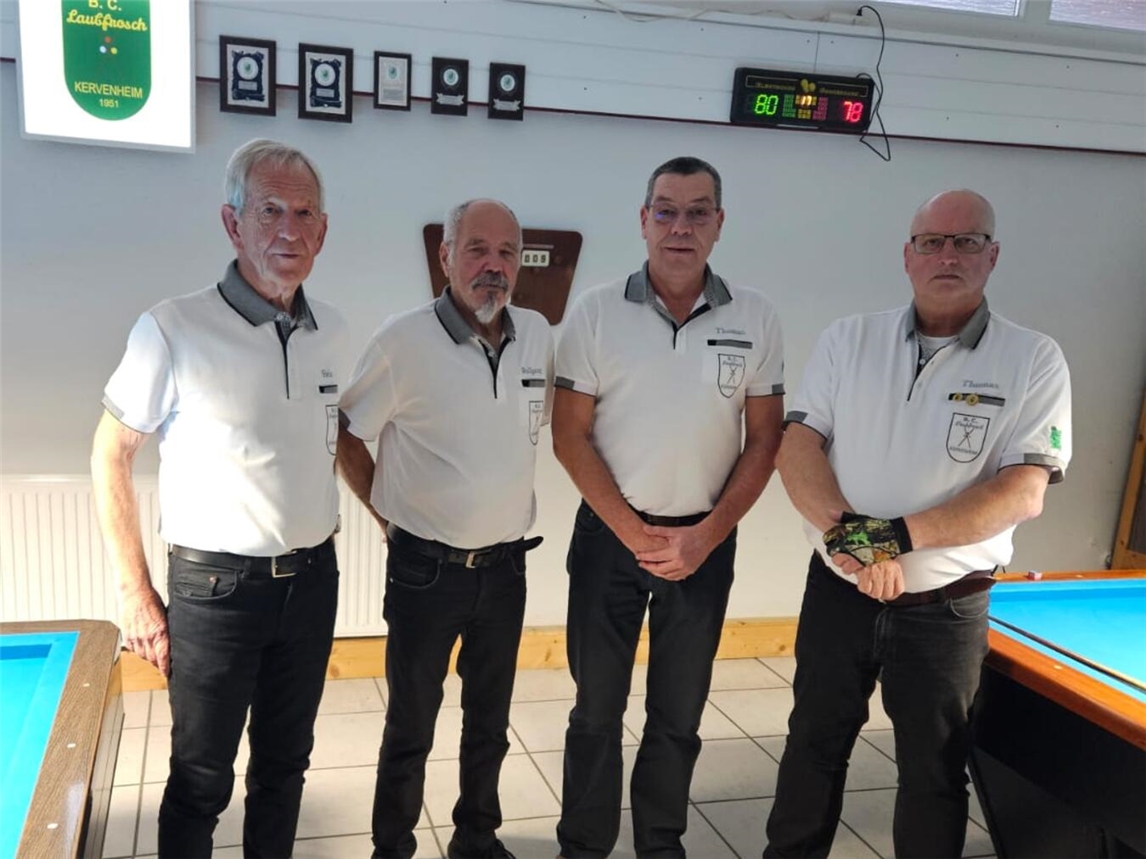 Die 2. Mannschaft setzte dieses Mal ein Unentschieden um: (v.l.) Heinz Franzen, Wolfgang Pfitzner, Thomas Cholewa und Thomas Büchner. Foto: privat