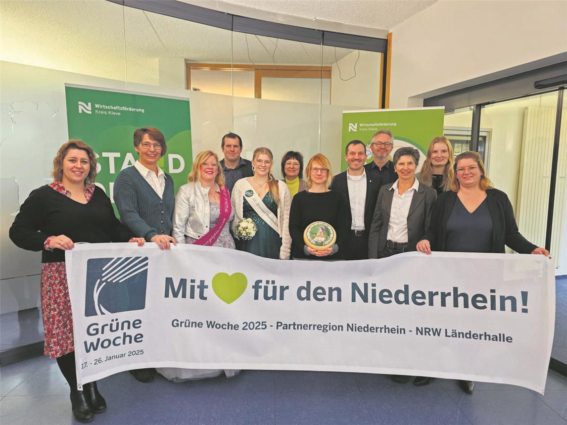 Die Akteure aus dem Kreis Kleve freuen sich, ihre Region auf der Internationalen Grünen Woche zu vertreten. NN-Foto: Thomas Langer