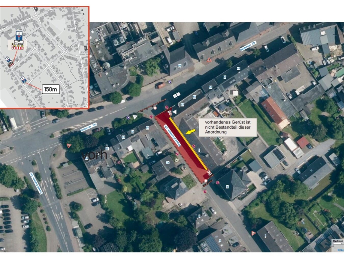 Die Bauarbeiten auf der Brauerei-Diebels-Straße dauern noch an. Foto: Gemeinde Issum